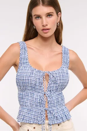 Abercrombie & Fitch Ruched Tie Front Top small