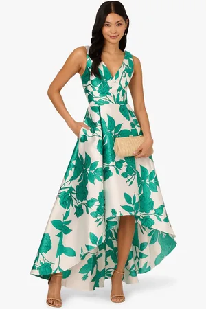 Adrianna Papell High Low Print Mikado Dress AU 6