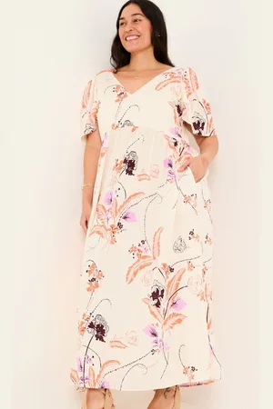 Fat Face FatFace Marlowe Gathered Sleeve Printed Dress 16short