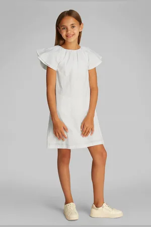 Calvin Klein Crisp Poplin Short Sleeve 100% Cotton Dress 166168cm