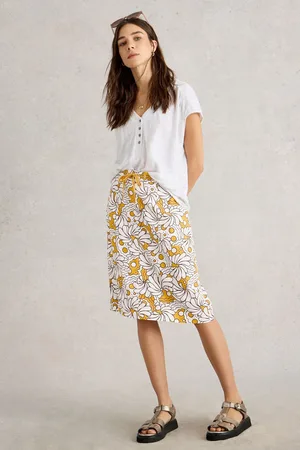 White Stuff Evie Linen Blend Skirt 14