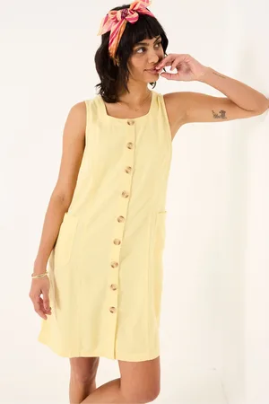 Fat Face FatFace Binny Button Linen Dress 12tall