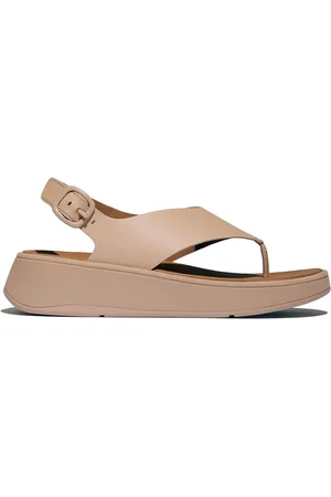 FitFlop F-Mode Leather Flatform Back-Strap T-Post Black Sandals eu39uk6