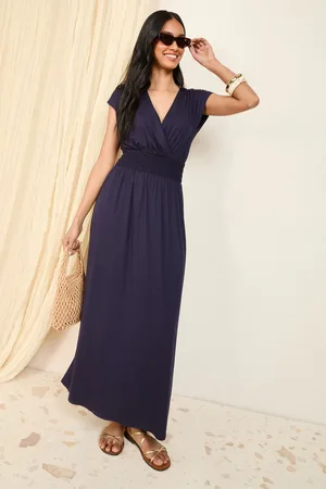 Friends Like These Wrap V-Neck Shirred Waist Maxi Dress 16
