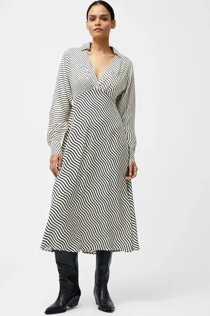 French Connection Candice Satin Stripe Midi Dress 14