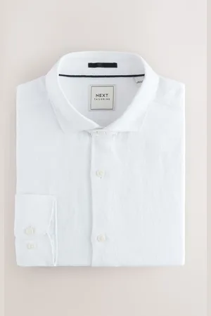 Next Regular Fit 100% Linen Short Long Signature Textured Shirt xxxlarge