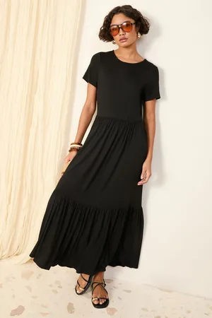 Friends Like These Short Sleeve Smock Tiered Maxi Dress 12