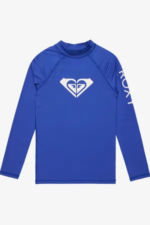 Roxy Blue Wholehearted Long Sleeve Logo Rash Vest 158164cm