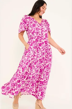 Fat Face FatFace Marlowe Gathered Sleeve Printed Dress 10