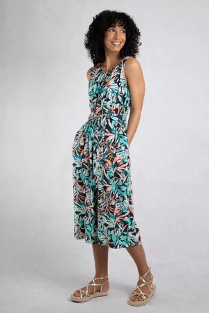 Weird Fish Blue Nalani Viscose Printed Jumpsuit 16