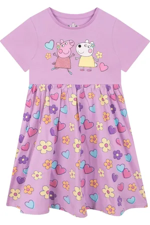 Character Girls Peppa Pig Short Sleeve 100% Cotton Dress 9298cm