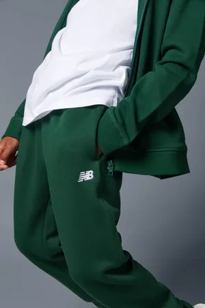 New Balance Dark Green Small Boys Brush Back Logo Joggers 9
