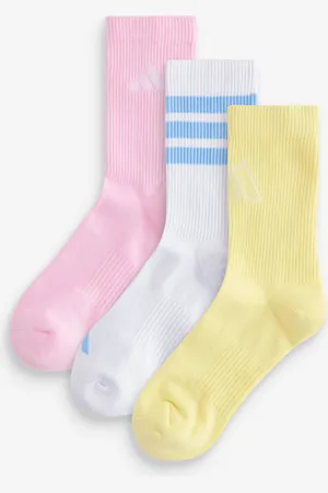 adidas White Logo Socks 3 Pack