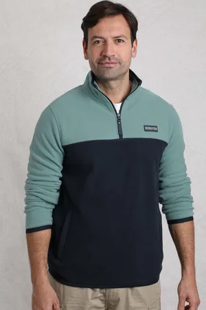 Weird Fish Blue Tristan Colour Block Micro Fleece xlarge