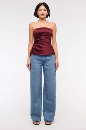 Abercrombie & Fitch Blue Medium Low Rise Ultra Loose Jeans waistsize32in