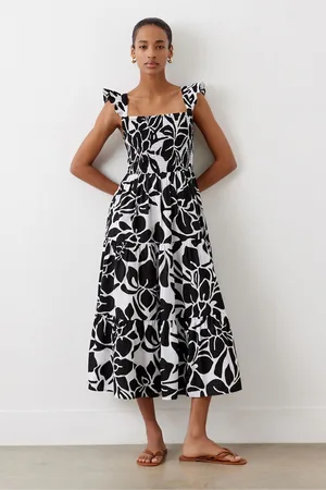 Finery London Aurena Floral Print Cotton Midi Sundress 14
