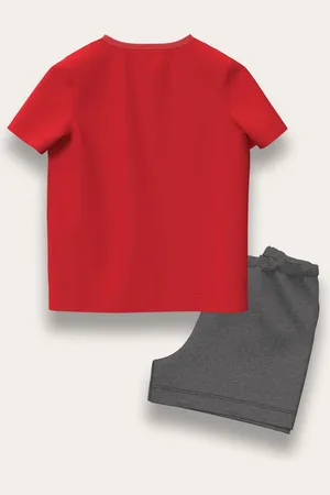 Brand Threads Red Spiderman 100% Cotton Top and Short Set 104110cm
