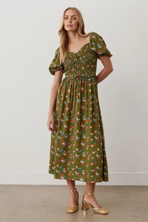 Finery London Lacey Crepe Floral Print Midi Dress 16