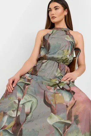 Long Tall Sally Floral Print Halterneck Maxi Dress AU 10 Tall