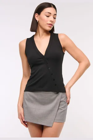 Abercrombie & Fitch Asymetric Button Through Longline Knitted Top xlarge