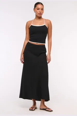 Abercrombie & Fitch Linen Blend Bias Cut Maxi Skirt xlarge