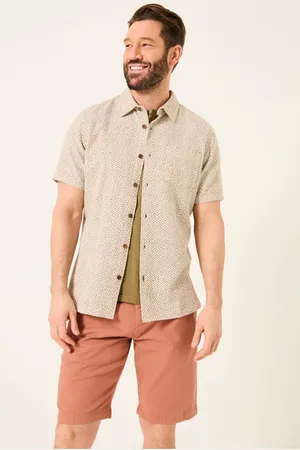 Fat Face FatFace Short Sleeve Diamond Tile Print Shirt medium