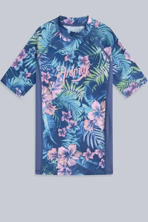 Animale Purple Kids Daisy Print Quick Drying Rash Vest 146152cm