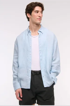 Abercrombie & Fitch Long Sleeve 100% Linen Shirt