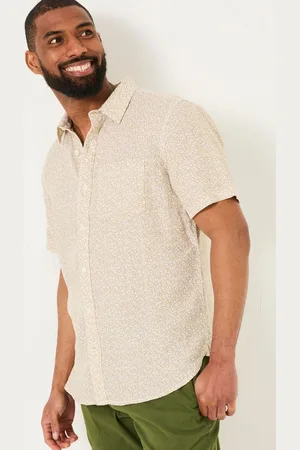 Fat Face FatFace Short Sleeve Linen Leaf Print 100% Linen Shirt