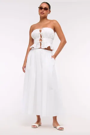 Abercrombie & Fitch Elasticated Waist Full Maxi Skirt xlarge