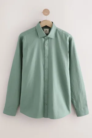 Next Regular Fit Washed Dobby Long Sleeve Smart Cutaway Collar 100% Cotton Shirt xsmall