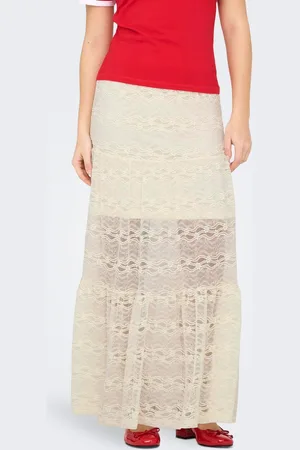 ONLY Lace Lined Maxi Boho Skirt