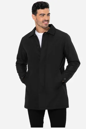 Threadbare Black Showerproof Padded Longline Trench Coat xxlarge