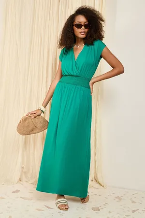 Friends Like These Wrap V-Neck Shirred Waist Maxi Dress 16