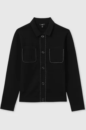 Reiss Black Stream Hardware-Embellished Cardigan S