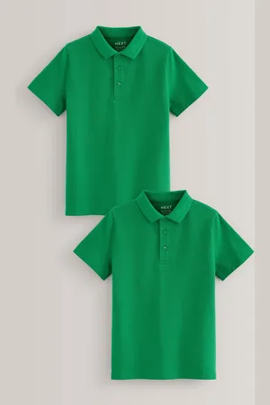 Next Regular Fit Cotton School Short Sleeve 100% Cotton Polo Shirts 2 Pack (3-16yrs) 5 Years (110cm)