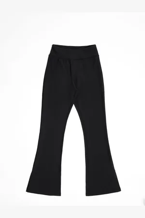 Danskin High Waist Split Hem Flare Yoga Black Trousers 5