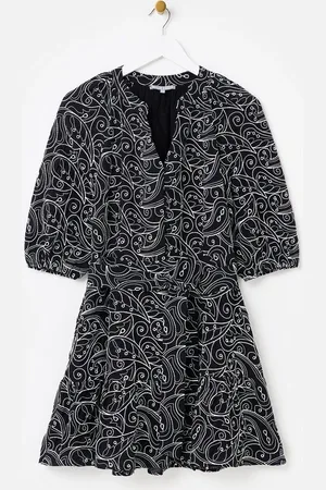 Oliver Bonas Contrast Broderie Tiered Mini Dress 8