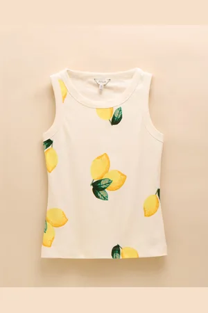 Joules Harbour Lemon Printed Jersey Vest AU 18