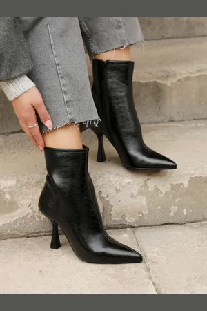 Linzi Black Jetta Point Toe Ankle Boots With Stiletto Heel AU 7 (EU 38)