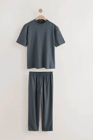 Next Grey Slate Premium Woven Pyjamas Set XL Long