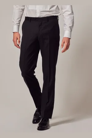 Hawes & Curtis Slim Dinner Black Suit Trousers With Belt Loops 34