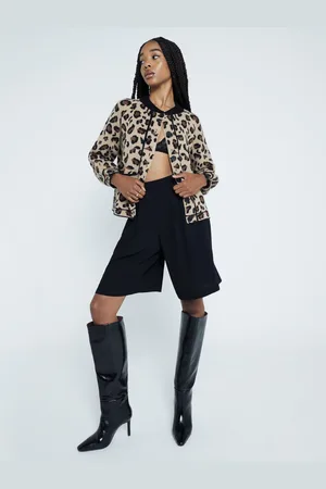 River Island Black Straight Shaft High Leg Boots AU 5 (EU 36)