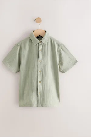 Next 100% Cotton Short Sleeves Textured Shirt (3-16yrs) 13 Years (158cm)