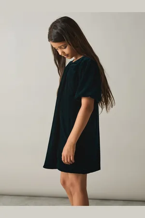 Reiss Cece 9-13 yrs Gathered-Velvet Shift Dress 10