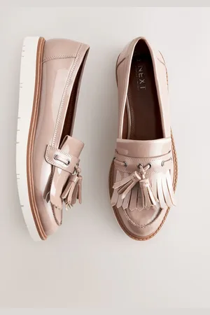 Next Standard/Wide Fit Forever Comfort Chunky Patent Tassel Detail Loafers AU 8.5 (EU 40)