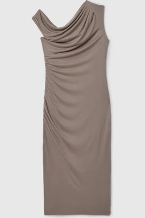 Reiss Fern Bodycon Ruched Midi Dress L