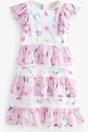 Ted Baker Floral Print Tiered Midi Dress 9 Years (134cm)