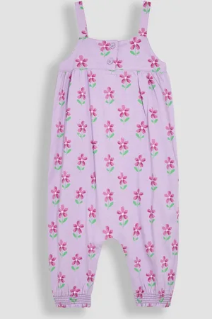 JoJo Maman Bébé Lilac Purple Floral Button Front Jumpsuit 6