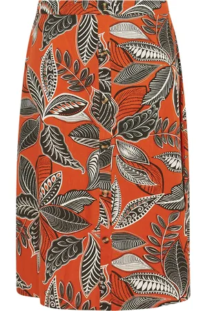 Evans Printed Linen Blend Skirt AU 16
